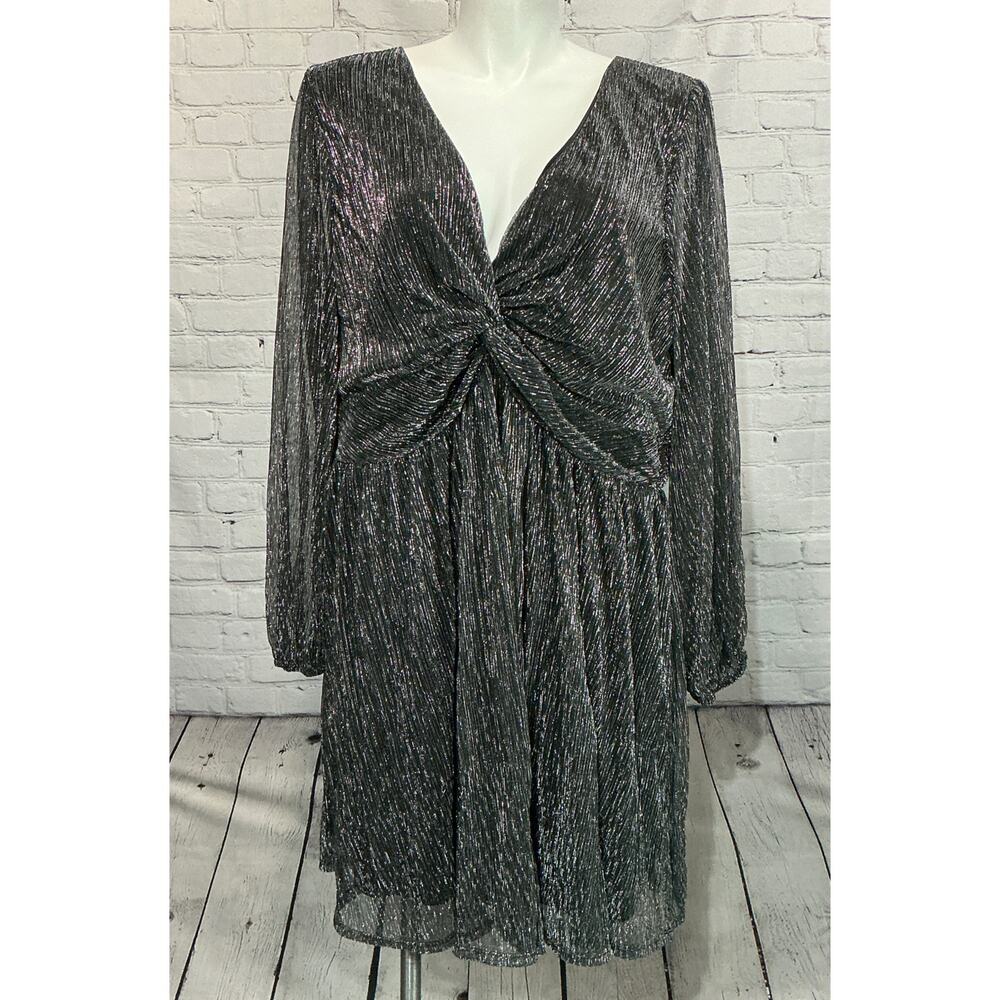 Torrid Women's Black Metallic Mini Dress (Size 4)